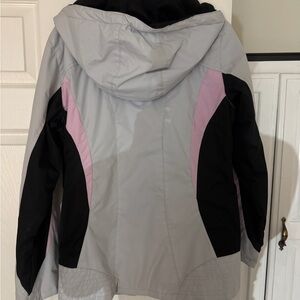 Stylish Gray and Pink Hooded Jacket
